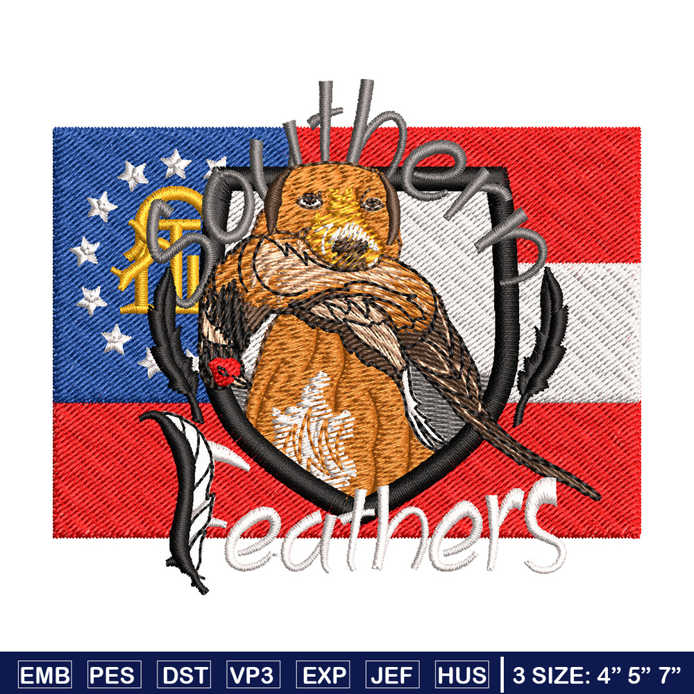 Southern Feathers logo embroidery design, logo embroidery, logo design, Embroidery shirt, logo shirt, Instant download.jpg