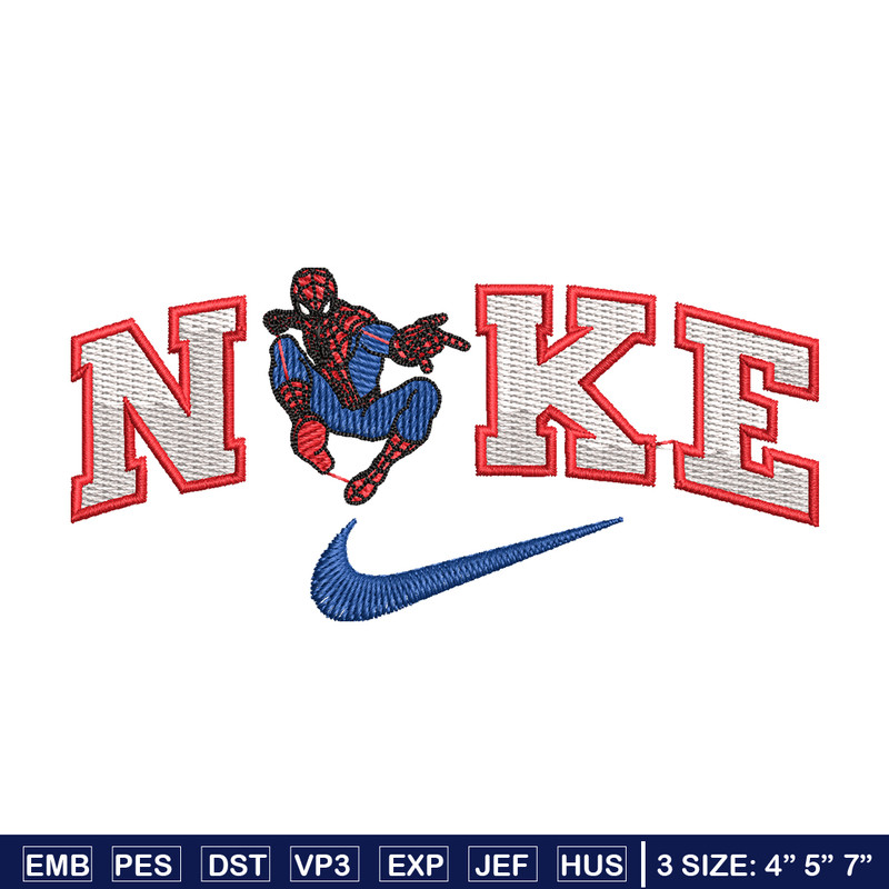 spaiderman nike embroidery design, spaiderman embroidery, logo design, logo shirt, digital download.jpg