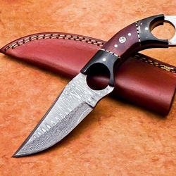 custom handmade Damascus steel skinner knife rose wood handle gift for him groomsmen gift wedding anniversary gift