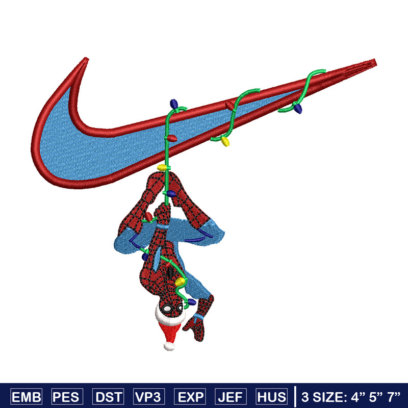Spaiderman Nike logo embroidery design, Spaiderman Nike embroidery, Embroidery shirt, Nike design, Instant download.jpg