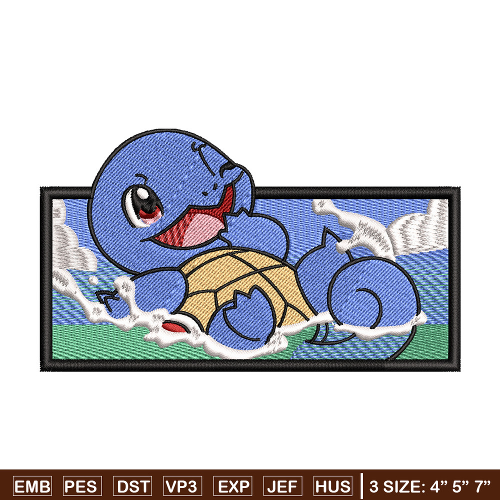 Squirtle embroidery design, Pokemon embroidery, embroidery file, anime design, anime shirt, Digital download.jpg