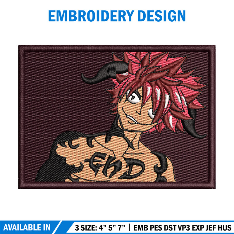 Natsu frame embroidery design, Fairy tail embroidery, Anime design, Embroidery shirt, Embroidery file, Digital download.jpg