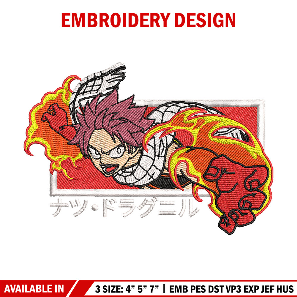 Natsu box embroidery design, Fairy tail embroidery, Anime design, Embroidery shirt, Embroidery file, Digital download.jpg