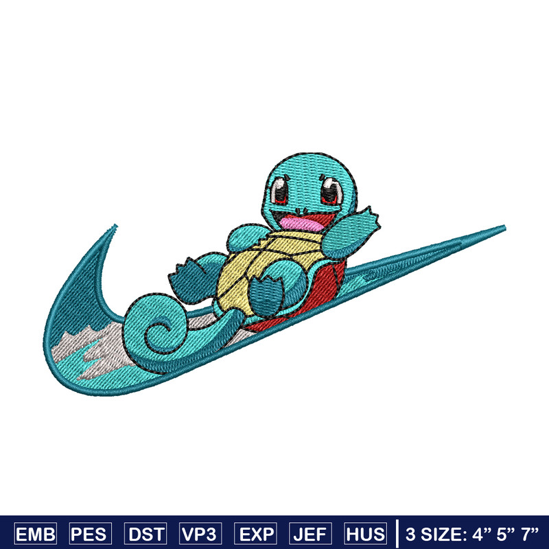 Squirtle Nike embroidery design, Pokemon embroidery, embroidery file, anime design, anime shirt, Digital download.jpg