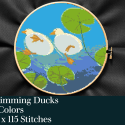 Swimming Ducks Cross Stitch Pattern,Cross stitch PDF, Art Decor, Home Decor