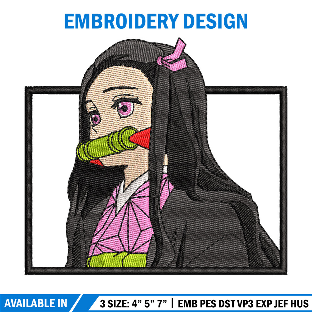 Nezuko bamboo box embroidery design, Nezuko embroidery, Anime design, Embroidery shirt, Embroidery file,Digital download.jpg