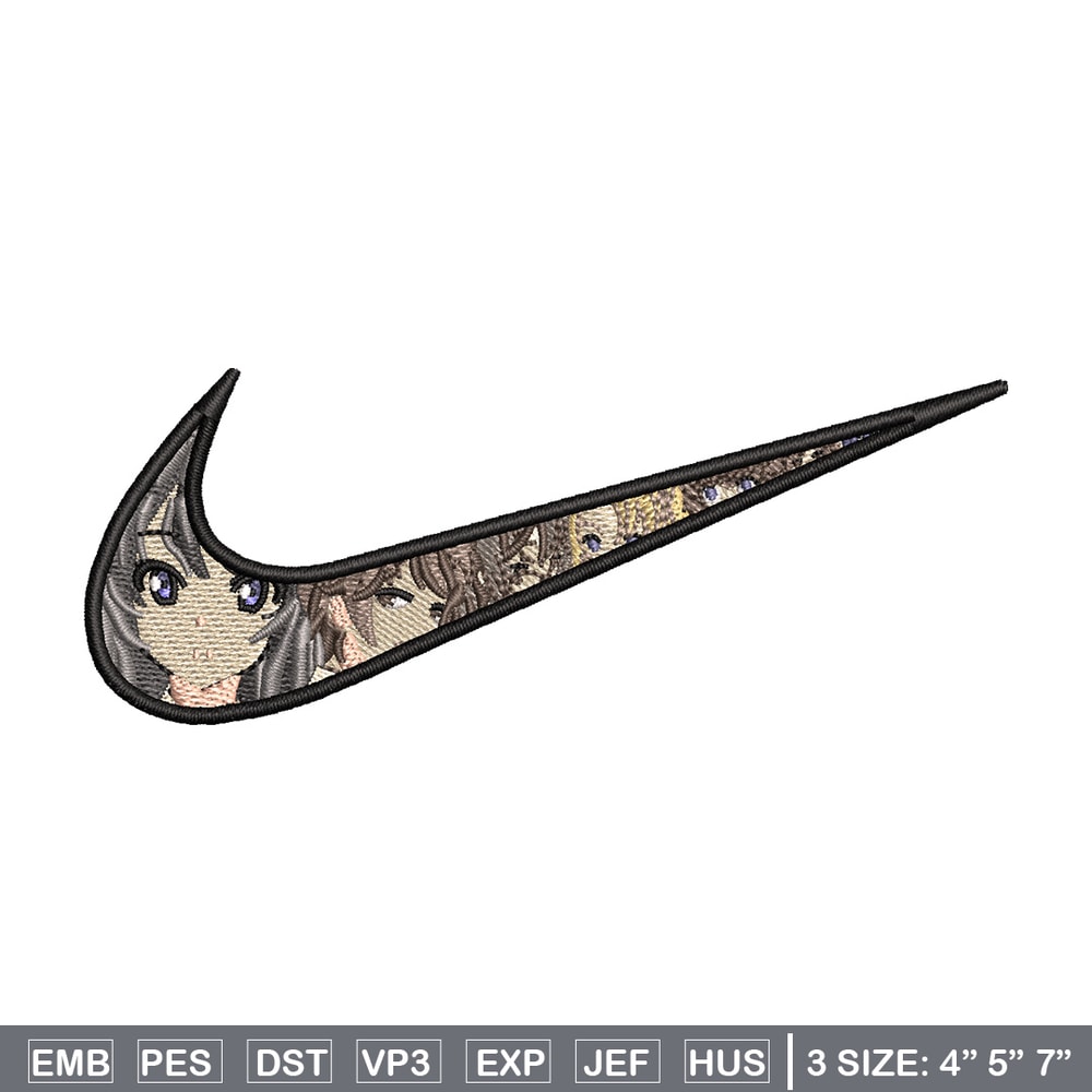 Nike mai embroidery design, Seishun Buta embroidery, Nike design,Embroidery file,Embroidery shirt,Digital download.jpg