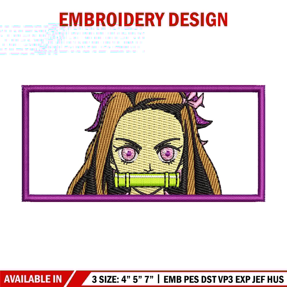 Nezuko bamboo embroidery design, Neuzko embroidery, Anime design, Embroidery shirt, Embroidery file, Digital download.jpg