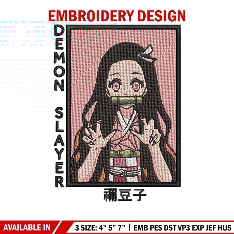 Nezuko cute box embroidery design, Nezuko embroidery, Embroidery shirt, Embroidery file, Anime design, Digital download.jpg