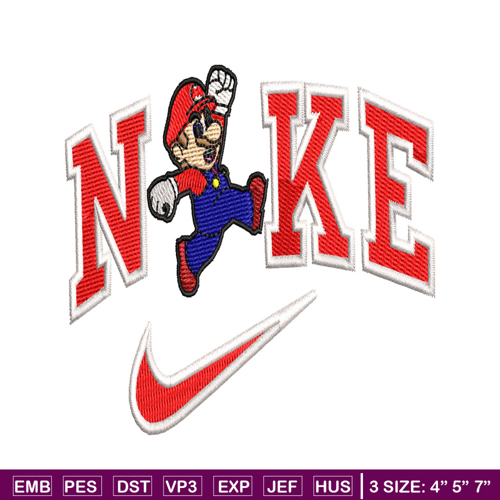 Nike Mario embroidery design, Nike Mario embroidery, Nike design, embroidery file, Logo shirt, Digital download.jpg