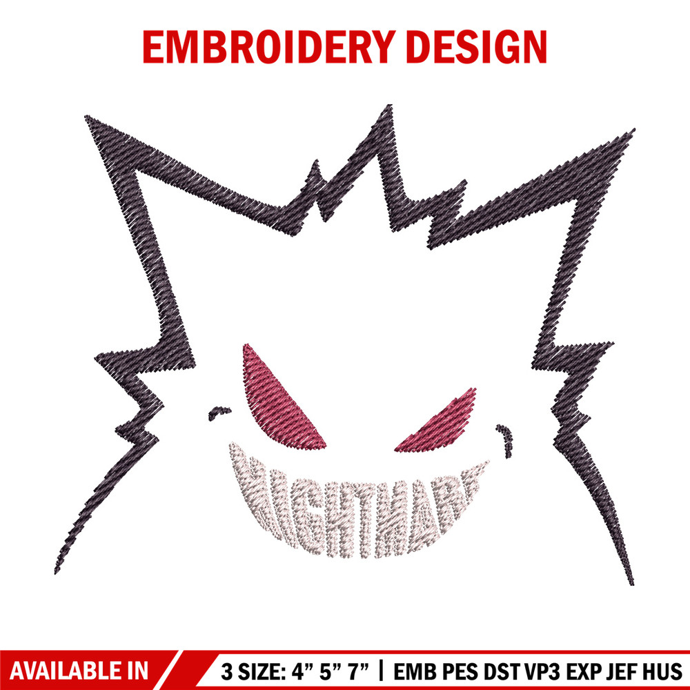 Nightmare embroidery design, Pokemon embroidery, Anime design, Embroidery file, Digital download, Embroidery shirt.jpg