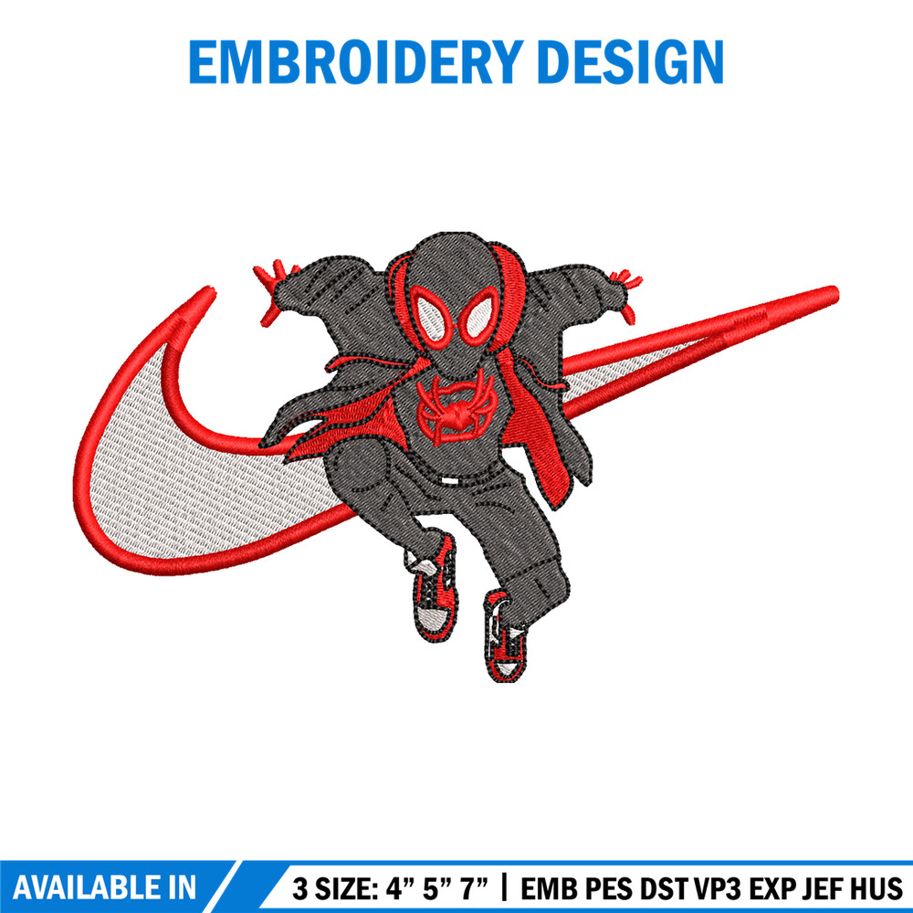 Nike Black Spiderman embroidery design, Black Spiderman embroidery, Nike design, movie design, Digital download.jpg