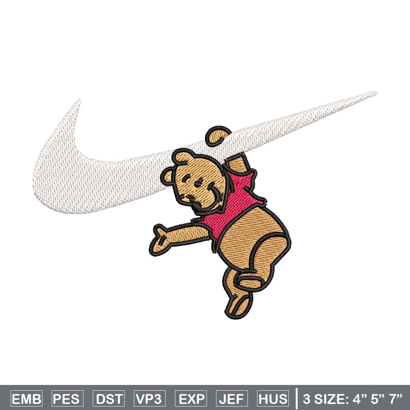 Nike pooh embroidery design, Disney pooh embroidery, Nike design, Embroidery shirt, Embroidery file, Digital download.jpg