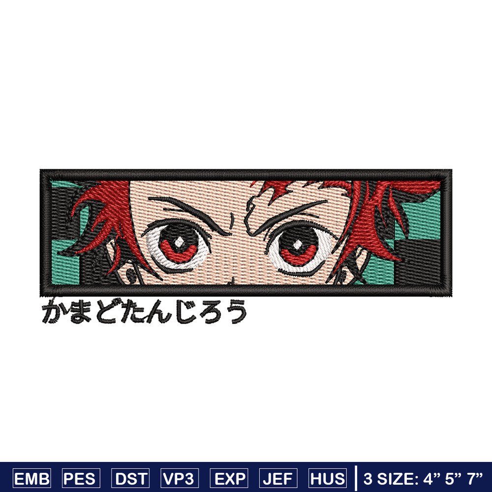 Tanjiro Rectangle embroidery design, Kimetsu no Yaiba embroidery, anime design, embroidery file, Digital download.jpg