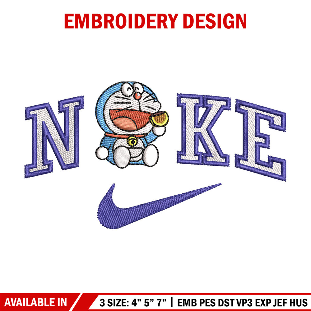 Nike doraemon embroidery design, Doraemon embroidery, Emb design, Embroidery shirt, Embroidery file, Digital download.jpg