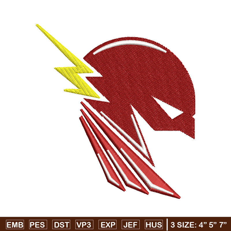 The flash head embroidery design, the flash embroidery, movie design, Embroidery file, movie shirt, Digital download..jpg