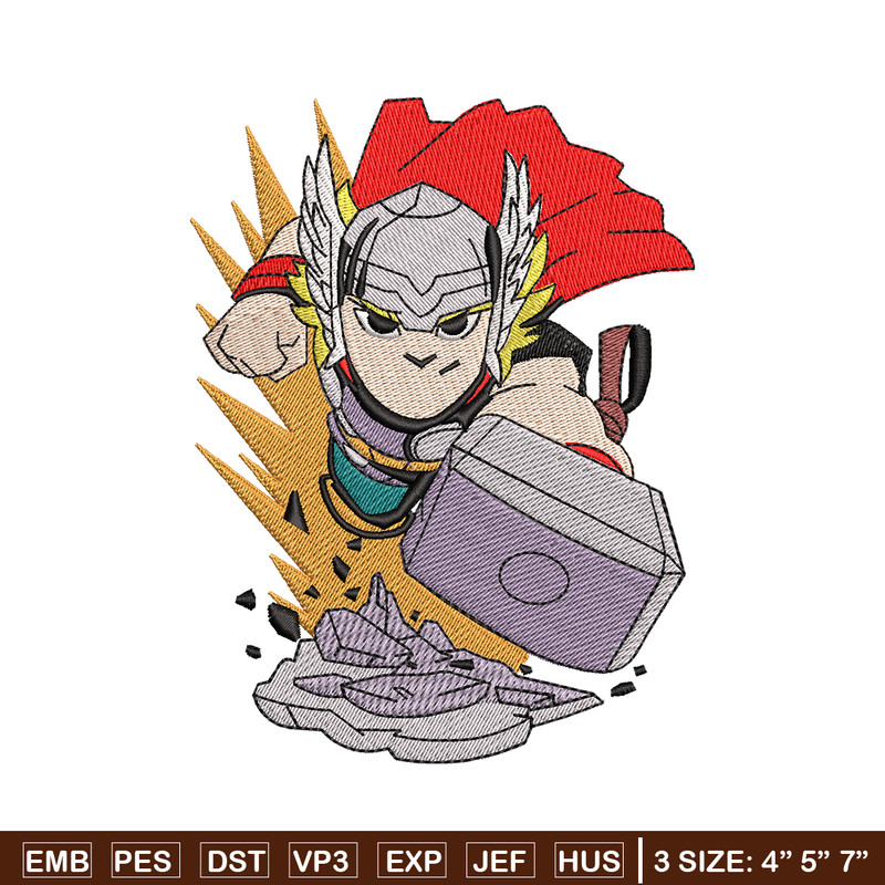 Thor cartoon logo embroidery design, Thor embroidery, logo design, Embroidery shirt, cartoon shirt, Instant download.jpg
