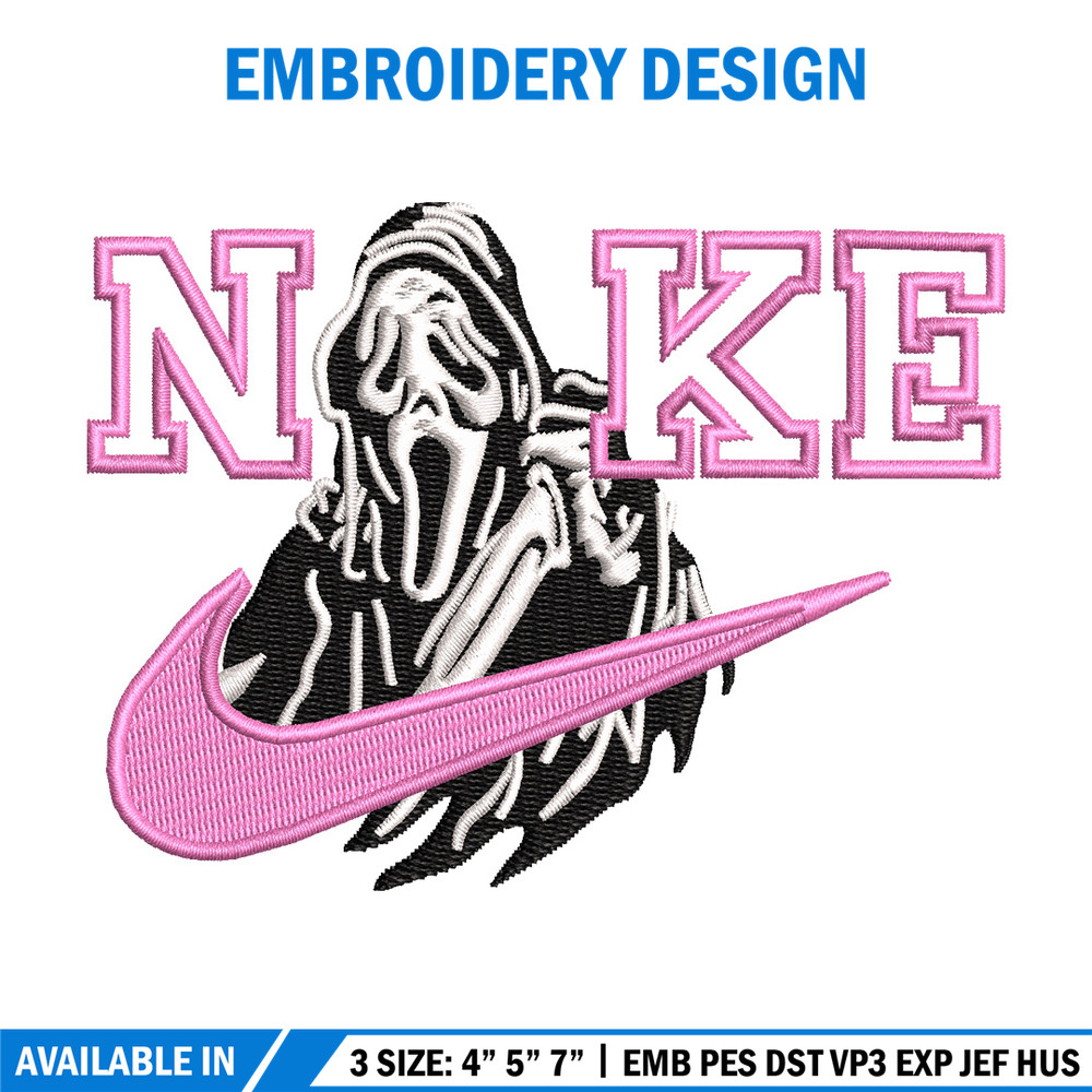 Nike ghost embroidery design, Horror embroidery, Nike design, Embroidery shirt, Embroidery file, Digital download.jpg