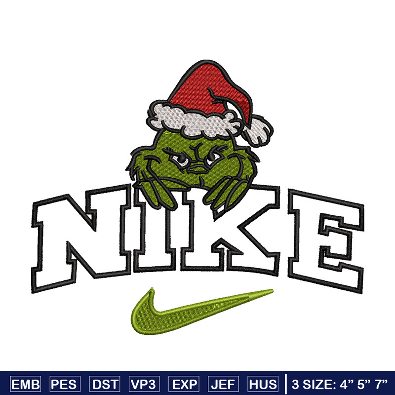 The Grinch Nike embroidery design, The Grinch embroidery, Nike design, Embroidery file, logo shirt, Instant download..jpg