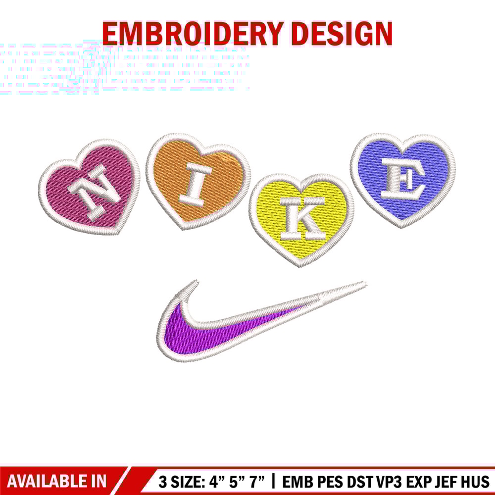 Nike heart embroidery design, Logo embroidery, Nike design, Embroidery shirt, Embroidery file, Digital download.jpg