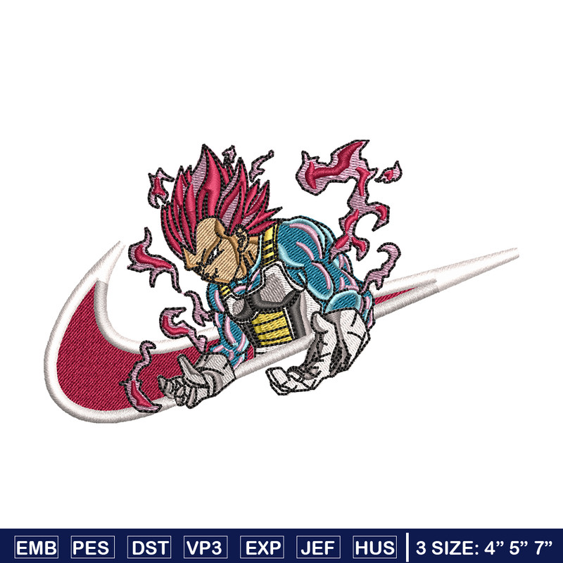 Vegeta Ultra Nike embroidery design, Dragon ball embroidery, Nike design, anime design, anime shirt, Digital download.jpg