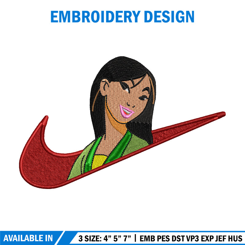 Nike Mulan embroidery design, Nike Mulan embroidery, Nike design, cartoon design, cartoon shirt, Digital download.jpg