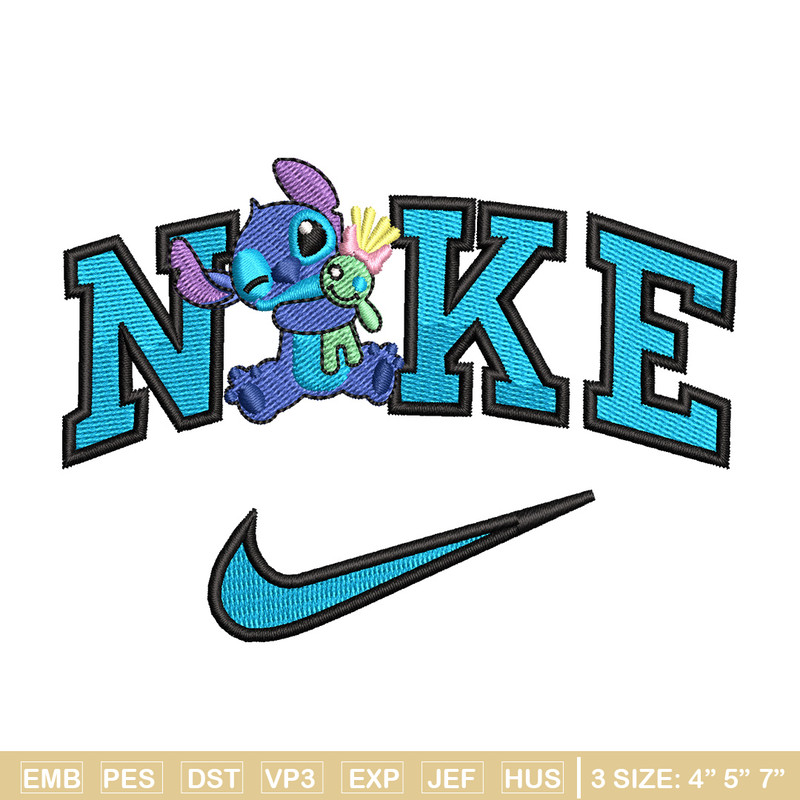 Nike stitch cute embroidery design, Stitch embroidery, Nike design, Embroidery shirt, Embroidery file, Digital download.jpg