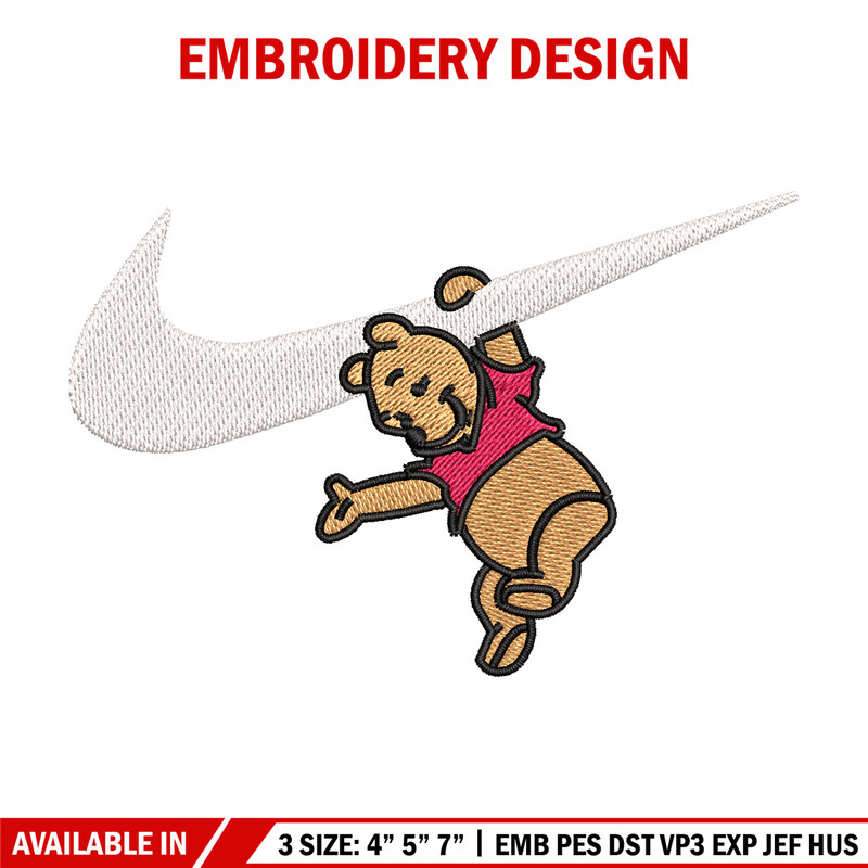Nike pooh embroidery design, Disney pooh embroidery, Nike design, Embroidery shirt, Embroidery file, Digital download.jpg