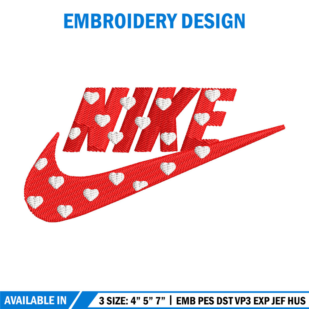Nike red heart embroidery design, Nike embroidery, Nike design, Embroidery shirt, Embroidery file, Digital download.jpg