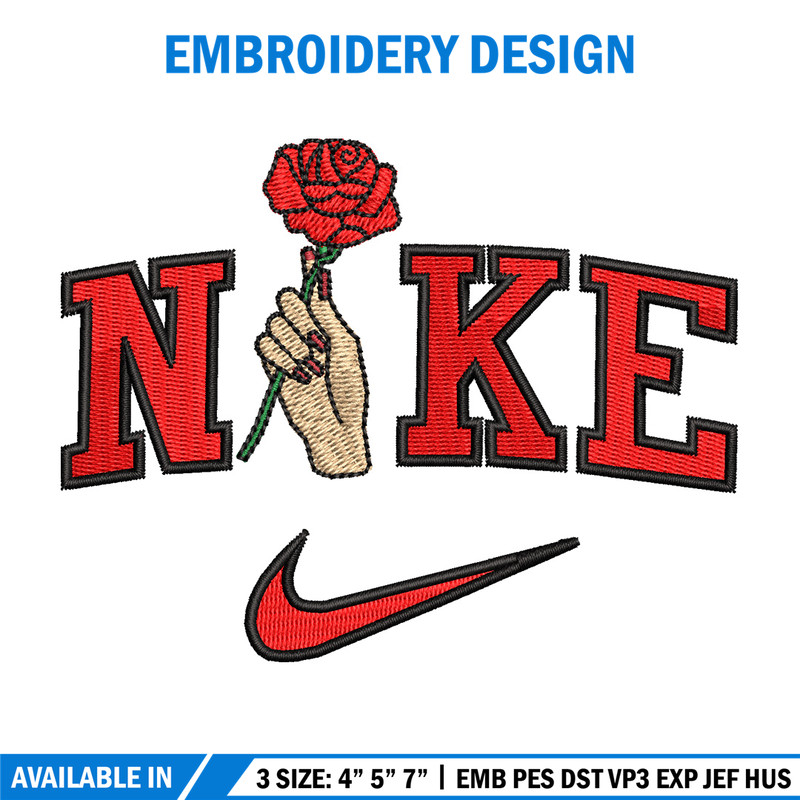 Nike red rose embroidery design, Nike embroidery, Embroidery file, Embroidery shirt, Emb design, Digital download.jpg