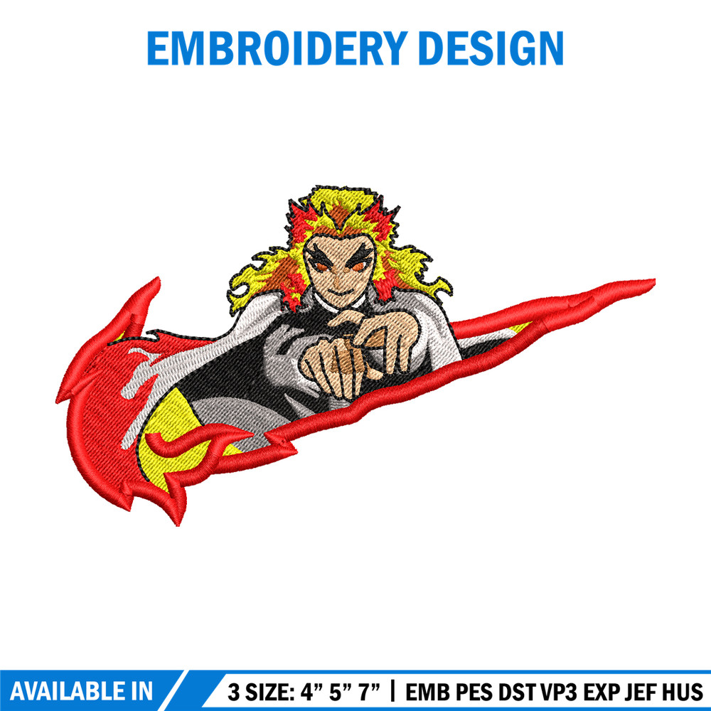Nike Rengoku embroidery design, Kimetsu no Yaiba embroidery, Nike design, anime design, anime shirt, Digital download.jpg