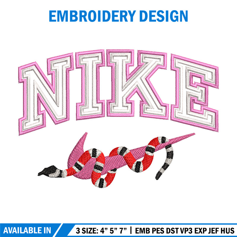 Nike snake embroidery design, Snake embroidery, Nike design, Embroidery shirt, Embroidery file, Digital download.jpg