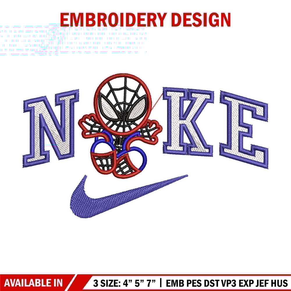 Nike spiderman embroidery design, Marvel embroidery, Nike design, Embroidery file,Embroidery shirt, Digital download.jpg