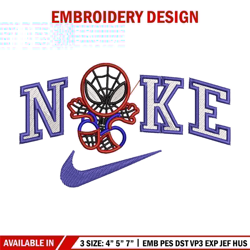 Nike spiderman embroidery design, Marvel embroidery, Nike design, Embroidery file,Embroidery shirt, Digital download.jpg