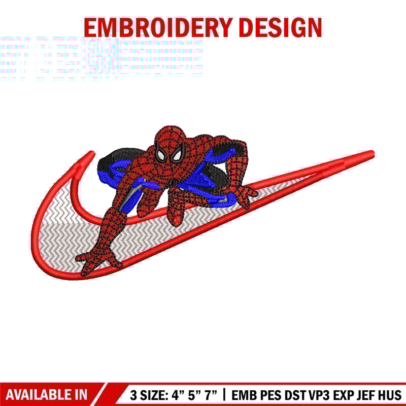 Nike Spiderman Logo embroidery design, Spiderman embroidery, Nike design, movie design, movie shirt, Digital download.jpg