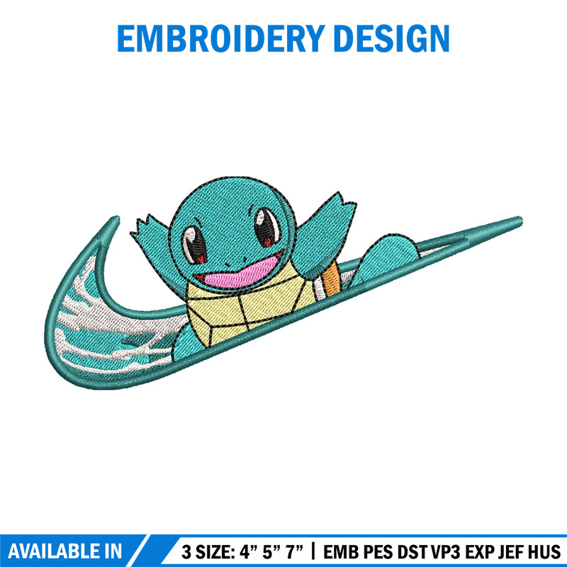 Nike Squirtle embroidery design, Pokemon embroidery, Nike design, anime design, anime shirt, Digital download.jpg