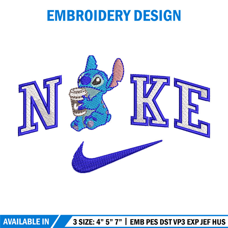 Nike stitch coffee embroidery design, Stitch embroidery, Nike design,Embroidery shirt, Embroidery file, Digital download.jpg