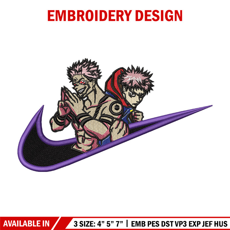 Nike sukuna embroidery design, Jujutsu embroidery, Anime design, Embroidery shirt, Embroidery file, Digital download.jpg