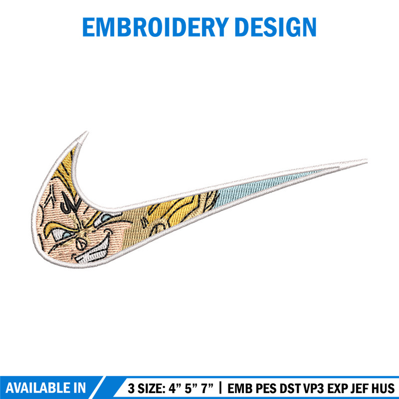 Nike vegeta embroidery design, Dragonball embroidery, Nike design, Embroidery shirt, Embroidery file, Digital download.jpg