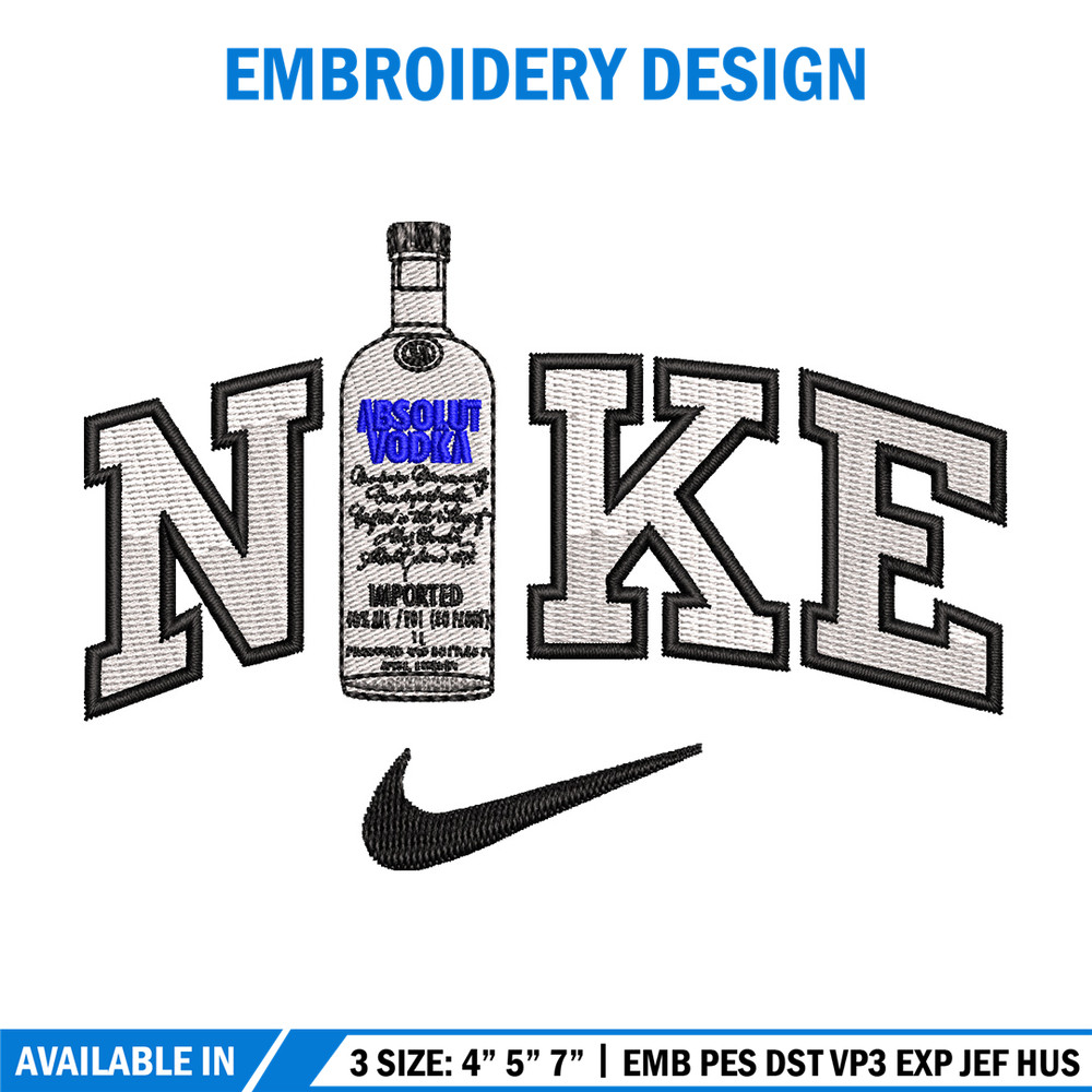 Nike vodka embroidery design, Vodka embroidery, Nike design, Embroidery shirt, Embroidery file, Digital download.jpg