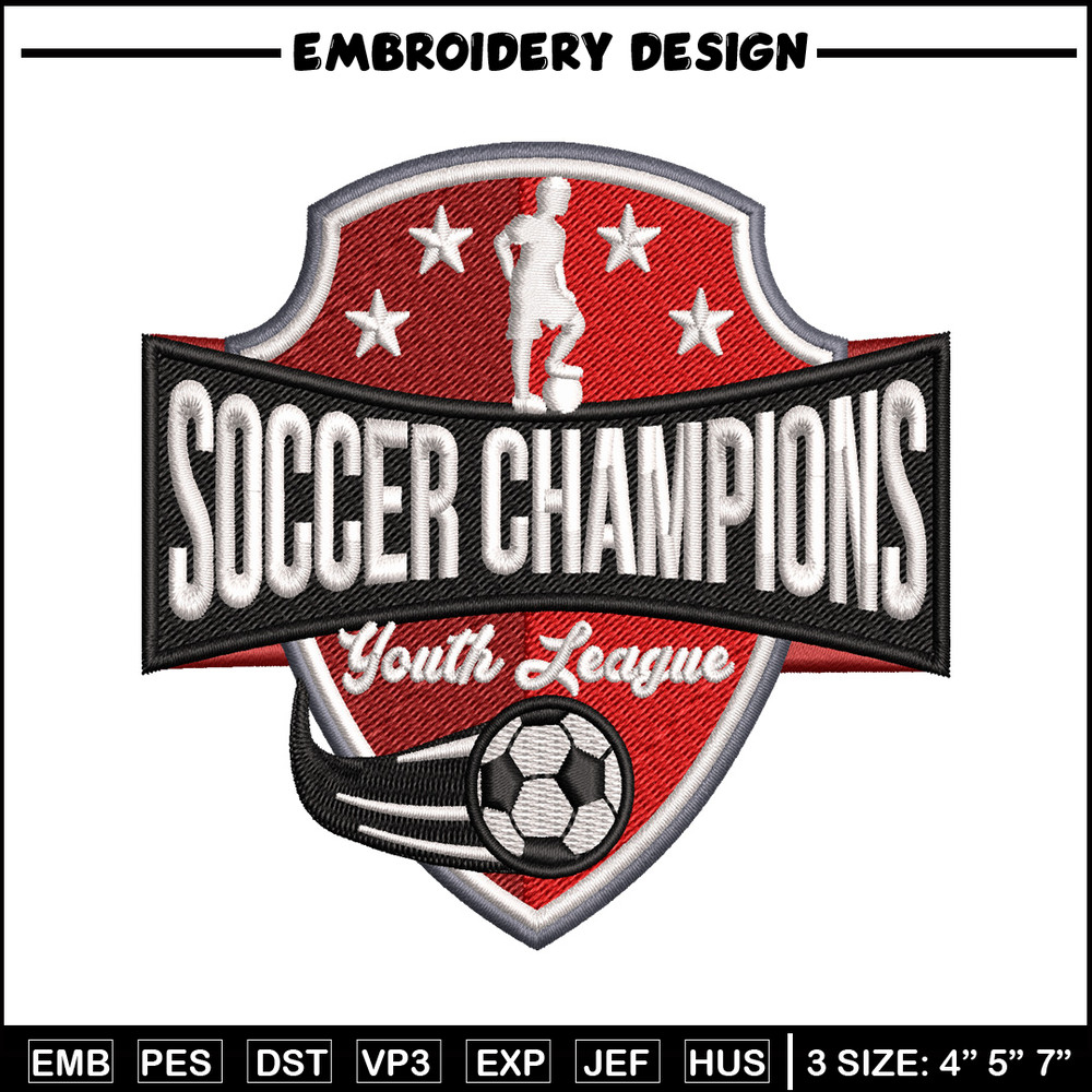 Soccer champions embroidery design, football embroidery, logo design, embroidery file, logo shirt, Digital download..jpg