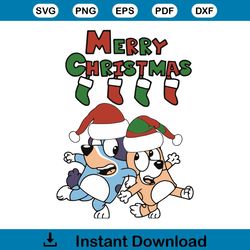 bluey ugly merry christmas bluey and bingo svg download