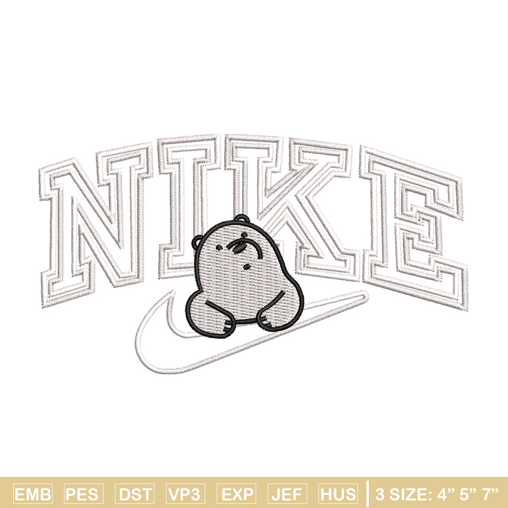 Nike white bear embroidery design, Cartoon embroidery, Nike design, Embroidery shirt, Embroidery file,Digital download.jpg