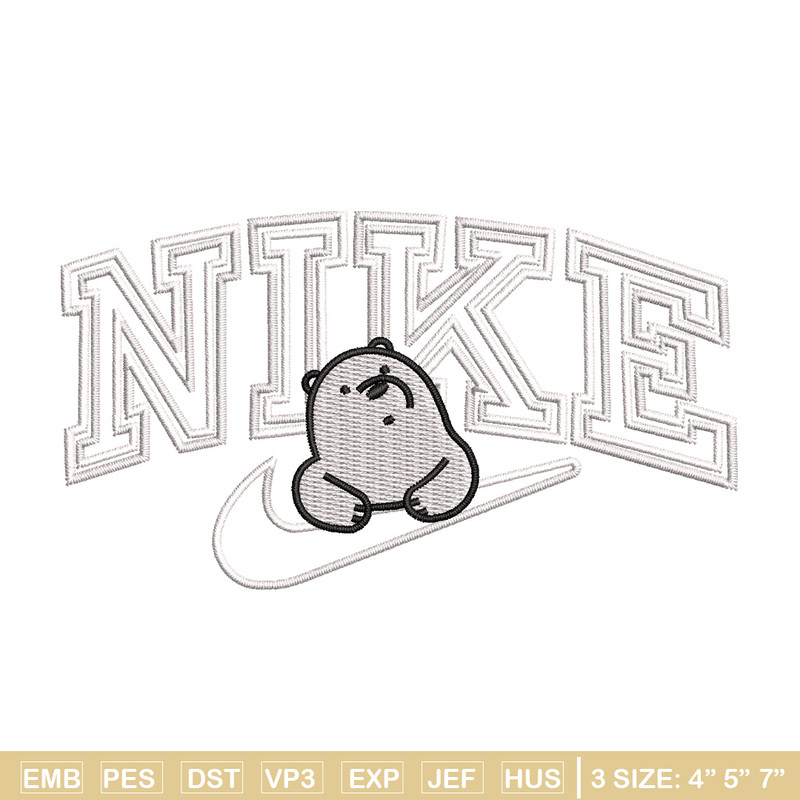 Nike white bear embroidery design, Cartoon embroidery, Nike design, Embroidery shirt, Embroidery file,Digital download.jpg