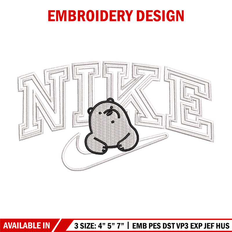 Nike white bear embroidery design, Cartoon embroidery, Nike design, Embroidery shirt, Embroidery file,Digital download.jpg