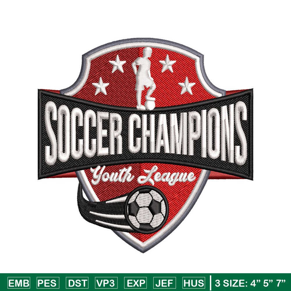 Soccer champions embroidery design, football embroidery, logo design, embroidery file, logo shirt, Digital download..jpg