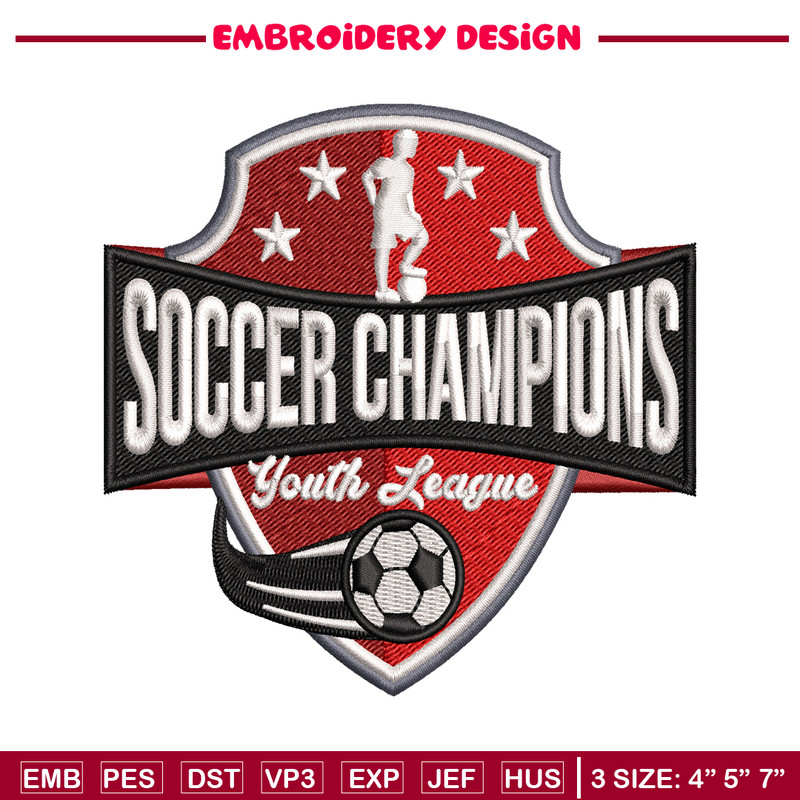 Soccer champions embroidery design, football embroidery, logo design, embroidery file, logo shirt, Digital download..jpg