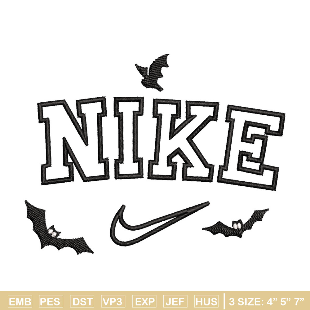 Nike x bat embroidery design, Bat embroidery, Nike design, Embroidery shirt, Embroidery file,Digital download.jpg