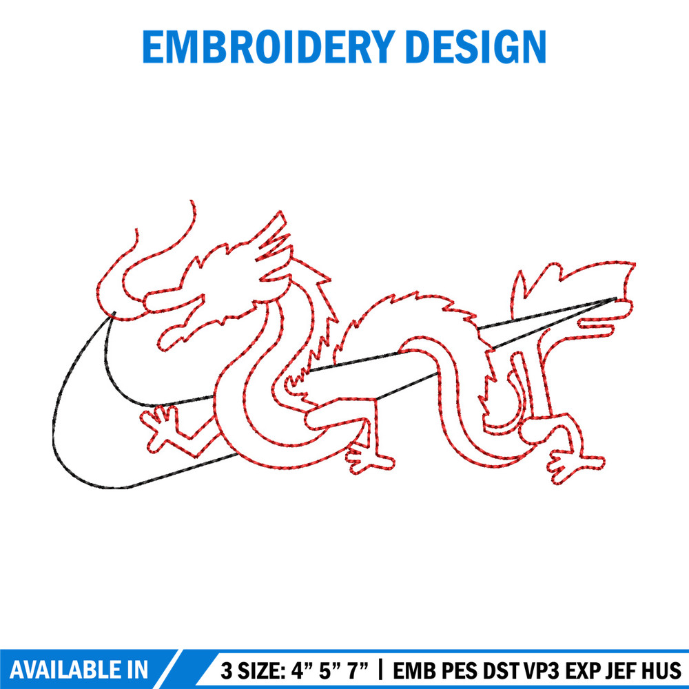 Nike x dragon asian embroidery design, Dragon embroidery, Nike design,Embroidery shirt,Embroidery file, Digital download.jpg