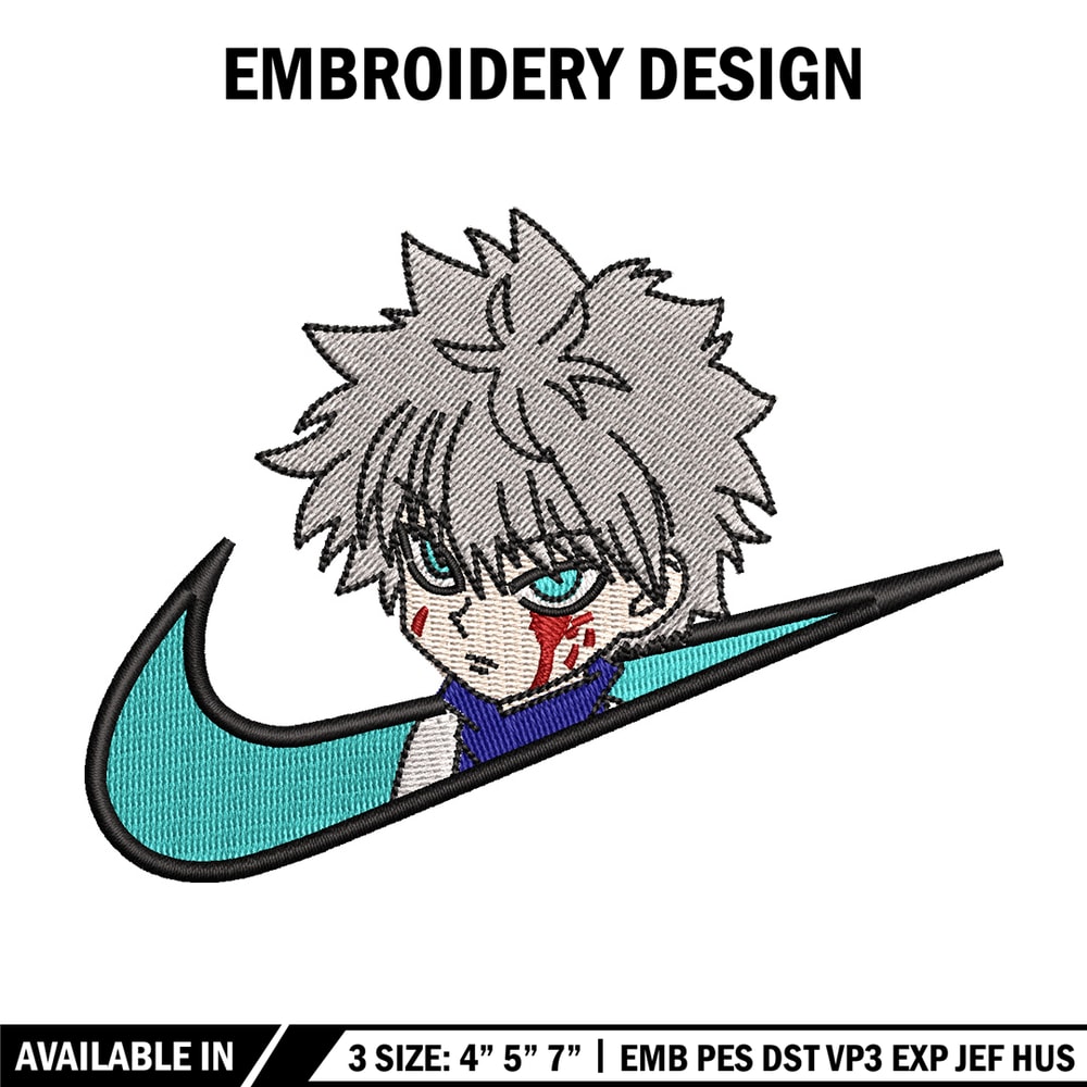Nike x killua embroidery design, Hxh embroidery, Nike design, Embroidery shirt, Embroidery file,Digital download.jpg